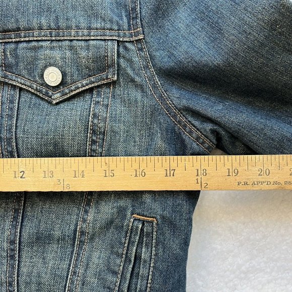 GAP Women's Y2K Sherpa Lined Snap Up Denim Jean Jacket Size S Blue - Picture 8 of 12